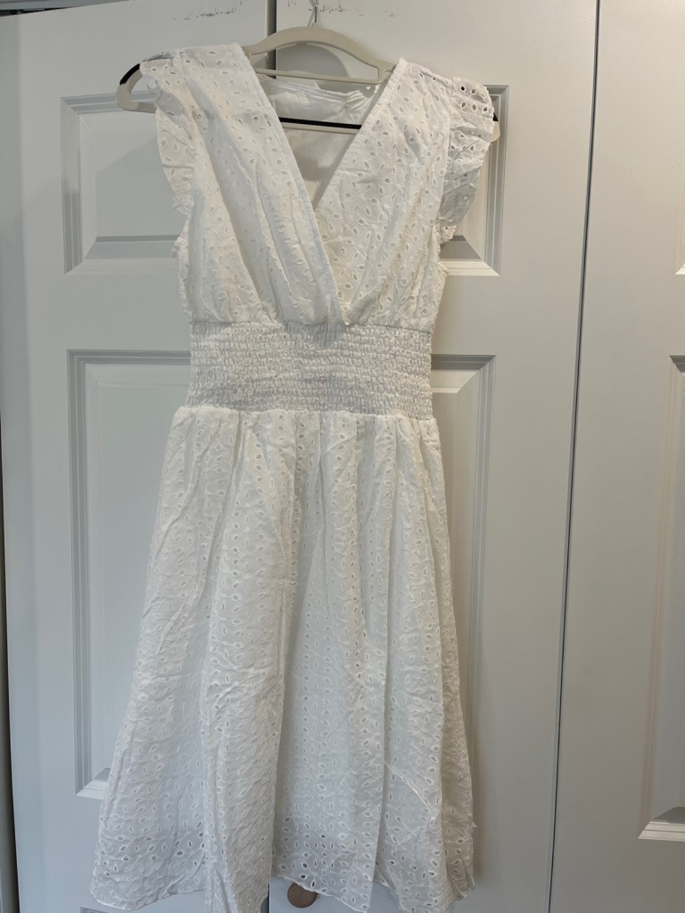 NWT. White Eyelet Fit-and-Flare Sundress - Picture 7 of 8